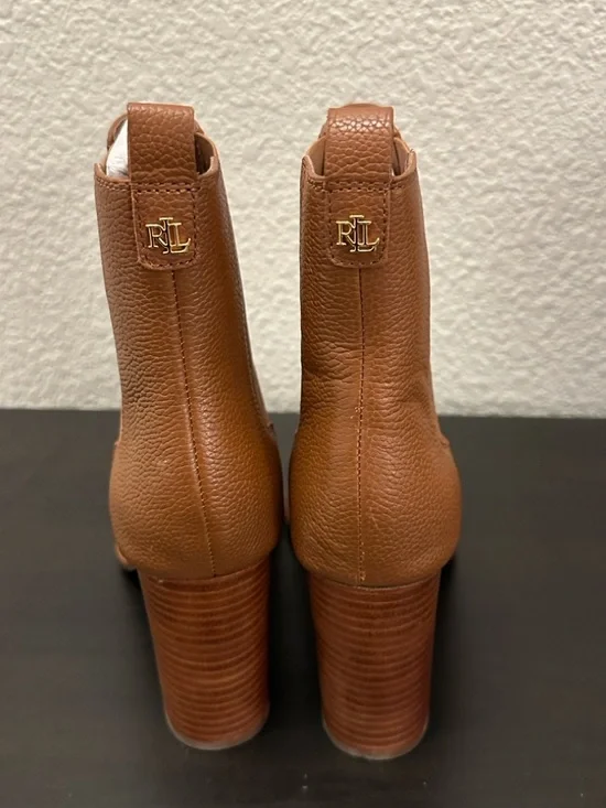 LAUREN RALPH LAUREN
Mylah Il Polo Tan Tumbled Leather Ankle Boots - Picture 7 of 12